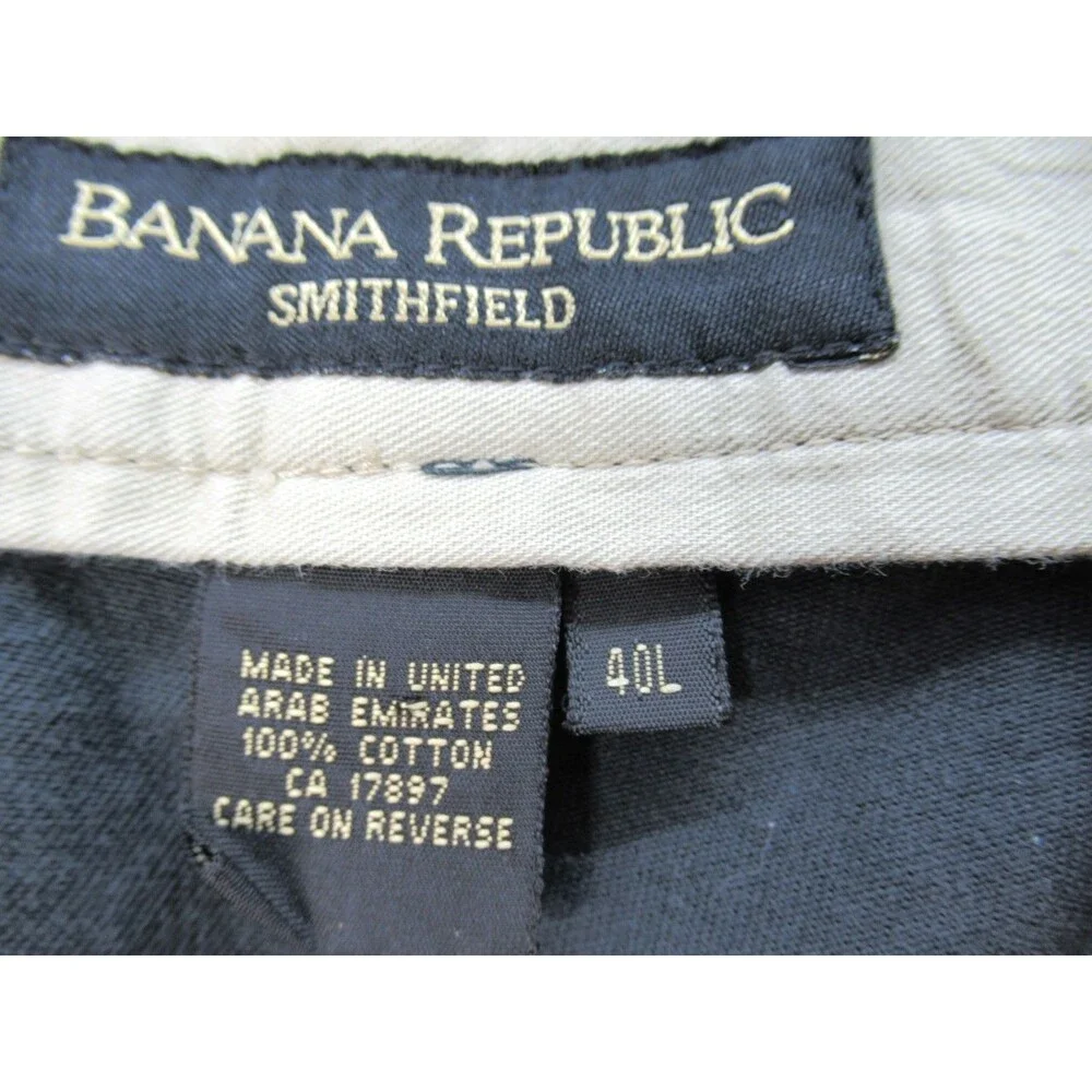 Banana Republic Pants Men Sz 40 Long (Fits 33 x 33) Gray Pleated Front